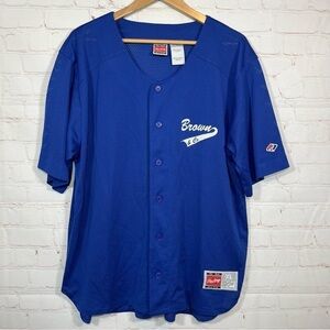 Vintage Rawlings Baseball Jersey Mens XL Blue Mesh Button Up #6 90s